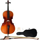 39093127 Unbranded Acoustic Cello Case Bow Rosin Wood Color 823540501161