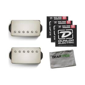 Bare Knuckle Pickups 634715712714 The Mule Humbucker Set Nickel 50 With Cloth And Strings-l8