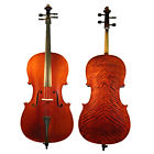 Cac600-34 Luca Flamed Ebony Inlaid Professional Cello Outfit Gig 825232552826