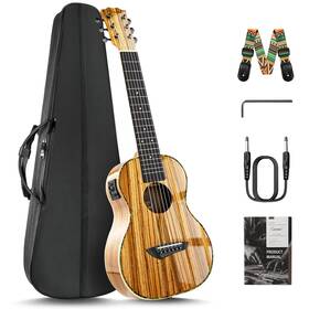Caramel Cb103gpj 6 String Cb103g 30 Inch High Gloss Zebra Wood Acoustic And Electric Uku