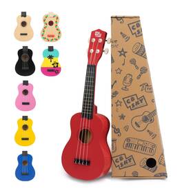 Cb Sky 897033050357 Soprano Ukulele 21 Inch /53cm Beginners Students Kids Guitar Red