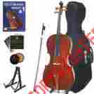 4cco-300 Cco-300 3 Cecilio 4 Solidwood Cello Outfit W Hard Soft Case Book Bow Stand 847848002854