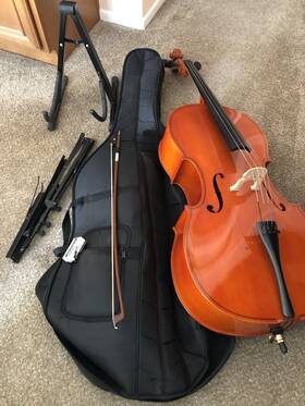 Cco-mut-cello100hc-4-4nt Cecilio Student Cello With Case Stand Bow Rosin Bridge Cco-mut-cello100hc-4-4nt Cecilio Student Cello With Case Stand Bow Rosin Bridge