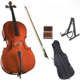 Cello100-4 Cecilio Cello Instrument Mendini Full Size With Bow Case Stand