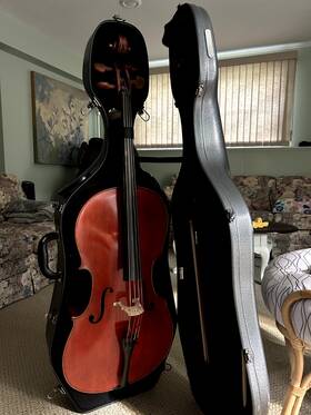 Vc320 Cornelia Strings Full Size 4/4 Cello With Fiberglass Case And 2 Bows