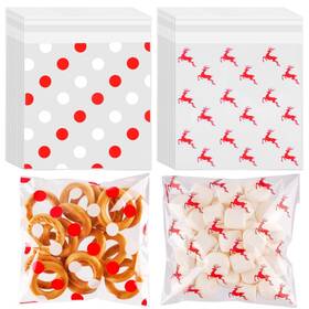 Cd2507 Cudicy Cellophane Cookie Bags 200pcs Christmastreat 5.5x5.5 Self Sealing