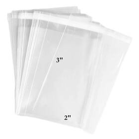 Cutebox 709260124289 500ct Adhesive Treat Bags 2x3 Clear - 1.4 Mils Thick Self Sealing Opp Plastic