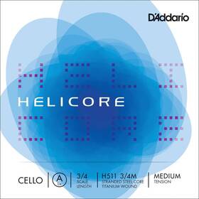 Daddario 019954938321 Helicore 3/4 Cello A String - Titanium/steel Medium