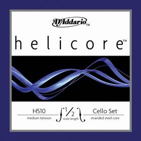 H510 Daddario 019954938499 Dftaddario Helicore Cello String Set 1/2 Scale Medium Tension Full