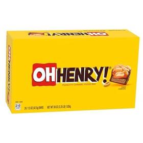 Ferrero 099900726103 Oh Henry Peanuty Caramel Fudge Bar Full Size Individually Wrapped Candy