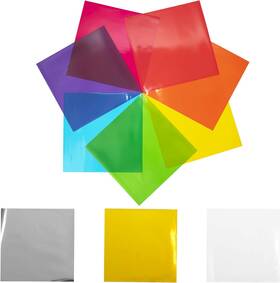 Fiesta Wraps 744110441642 120 Pcs Cello Sheets 8 X In 10 Colors Silver And Gold Included - Colored Fiesta Wraps 744110441642 120 Pcs Cello Sheets 8 X In 10 Colors Silver And Gold Included - Colored