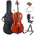 Gf31005 Goplus Wood Full Size Acoustic Cello Case Bow Stand Strings