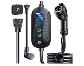 Grasside 24a-21ft-j1772 Carbon Fiber Level 1&2 Portable Ev Charger 8-16a Adjustable Current/timer