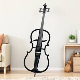 Jt-54346321 Juhomiee 4/4 Full Size Silent Electric Beginner Cello Set - Headphones Gloss Black