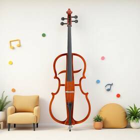 Jt-09626266 Jutoop 4/4 Full Size Electric Cello Set For Beginners - Piano Finish Earphone Natural