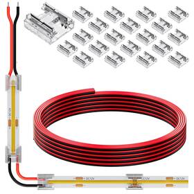 Komigan Lsc-cob8mm-i 20 Pack Cob 0.31in 8mm 2 Pin Transparent Connector 6.6ft 200cm Long 20awg