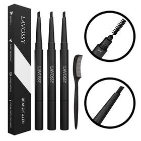 Lavossy 745808309145 Beard Pencil Filler For Men - Black Pack Of 3 Long Lasting And Easy To Use