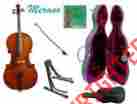 Mc150sst Merano 4 Size Cello Hard Case With Bag Bow And 2 Sets Of Strings 849495045277
