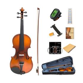 Melocrest Val-330 1/2 Size Violin For Kids Half Fiddle - Solid Spruce And Maple With Lightw