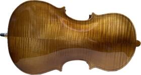 Vc280es No Label Antique Style 1/4 Flamed Looking Cello With Ebony Accessories Bow Rosin Bag