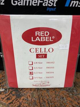 6104 Red Label Super Sensitive Cello String 1/2 Size