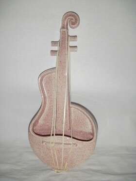 1484 Red Wing Ceramic Cello Violin Wall Pocket Planter Usa M Rose Pink Speckled