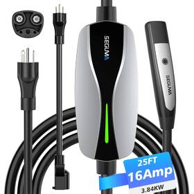 Seguma Ev-100-0059 Portable Level 1/2 Ev Charger For Tesla 12a/16a Electrical Car Mobile Charg