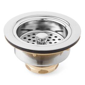 Signature Hardware 446624 4-1/2 Inch Basket Strainer With Tailpiece Chrome
