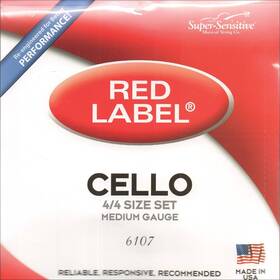 Super-sensitive Strings 752715061073 Red Label Cello String Set - Medium