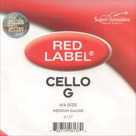 Super-sensitive Strings 752715061370 Red Label Cello G String - Nickel/steel Medium