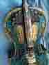 Victorian Parlor Artists Studio Yes Ports-of-call Carved Style Black Cello Skull Back