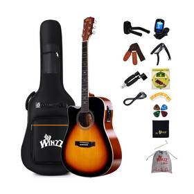 Af168cel-41-gsb Winzz 4/4 Electro Acoustic Guitar Left-handed Western Set Adult Begi