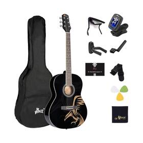 Winzz Af227a-bkea Af227a 39 Inches Concert Acoustic Acustica Guitar With Full Kit Powerf