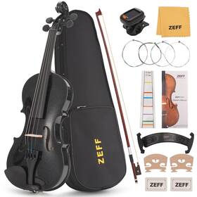 Zfvl500 Zeff Violin 1/2 Size For Beginners Acoustic Fiddle With Bow Case ... Fast Ship