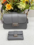 Coach Snake Grace Shoulder Bag CF390 & CC059 Wallet Set (granite) Nwt. Fixed Price $359.99.