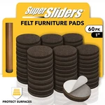 Super Sliders 1" Round Brown Felt Furniture Pads Hardwood Floor Protectors 60 Pk. Fixed Price $20.76.
