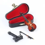 Dselvgvu Wooden Miniature Violin With Stand,bow Case Musical Instrum.... Fixed Price $21.82.
