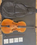4/4 Full Size Cello, Soft Case, Bow, And New Strings. Fixed Price $800.00.
