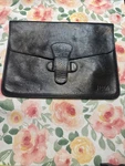 Frank Clegg Smooth Tumbled Leather Ipad Case Sleeve Black Handmade Jem Monogram. Fixed Price $40.00.