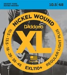 Sets D'addario EXL110+ Nickel Wound Regular Light Plus 10.5-48 Guitar Strings. Fixed Price $36.95.