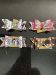 Nwot Handmade Kids Hair Bow Clip Lisa Frank Inspired Theme Set Of 4 Wide. Fixed Price $20.00.