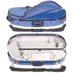 Bobelock 1047 Blue Fiberglass Half Moon 4/4 Violin Case, Silver Velvet Interior. Fixed Price $292.40.
