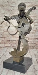 Hot Cast Cello Player Sculpture Musical Instrument Figurine Ornament Decor Gift. Fixed Price $424.50.
