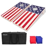 Gosports Regulation Solid Wood Cornhole Set - Vintage American Flag Usa Boards. Fixed Price $149.99.