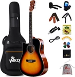 4/4 Electro Acoustic Guitar, Left-handed Western Set, Adult Beginners,. Fixed Price $239.99.