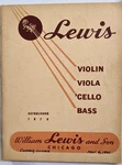 1940'S William Lewis And Son Catalog Violin Viola Cello Bass 74 Pages. Fixed Price $31.95.