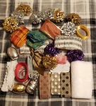 Lot Of Fun, Various Colored Ribbons, And Bows For Crafts! Some New, Used. Fixed Price $25.00.