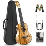 Caramel 6 String CB103G 30 Inch High Gloss Zebra Wood Acoustic & Electric Uku.... Fixed Price $194.32.