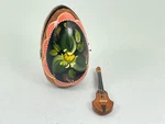 Vintage Handcrafted Painted Wooden Egg Case W/ Sitar Guitar Pink Floral Decor. Fixed Price $16.99.