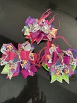 Nwot Handmade Kids Hair Bow Clip Lisa Frank Inspired Theme Set Of 3 6 Wide. Fixed Price $25.00.